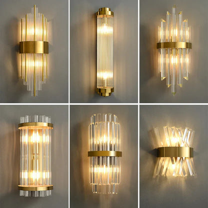 DecorBites™ Crystal LED Wall Lamps: Elegant Gold Wall Sconce Lights for Luxury Home Decor