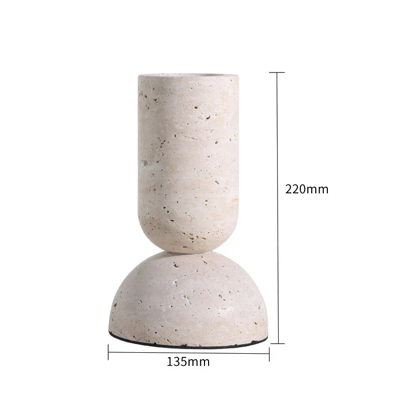DecorBites™ Archway Shape Travertine Sculpture Figurine Statue for Home Decor