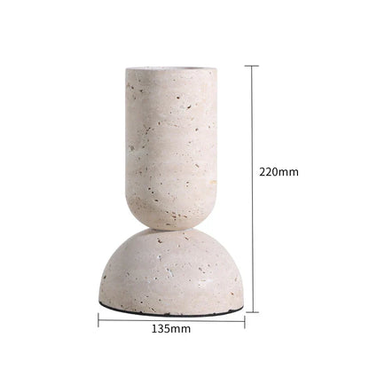 DecorBites™ Archway Shape Travertine Sculpture Figurine Statue for Home Decor