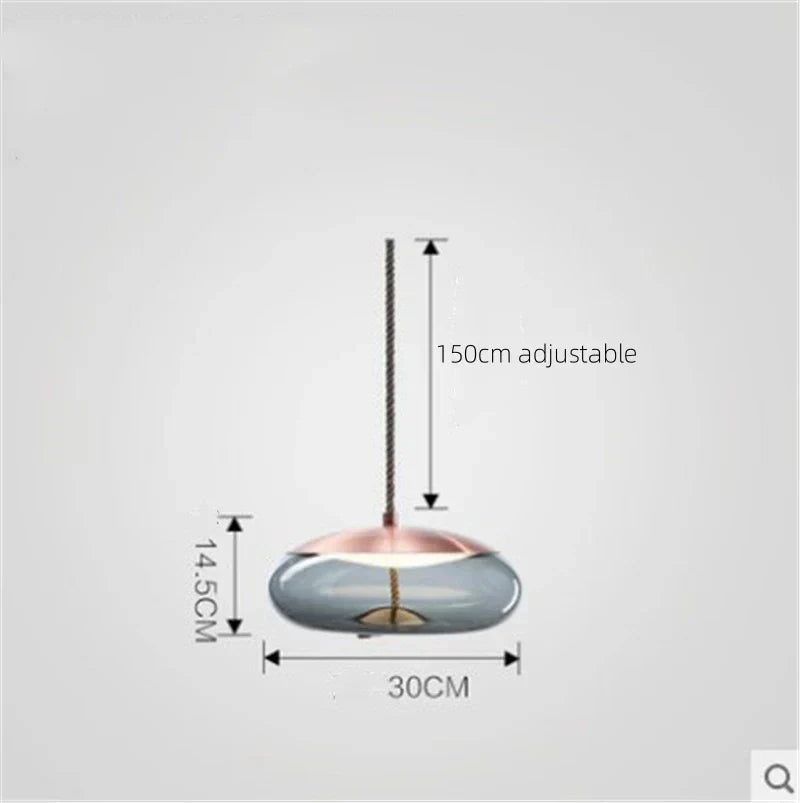DecorBites™ Glass LED Chandeliers for Living Room Bedroom Kitchen Pendant Lamp
