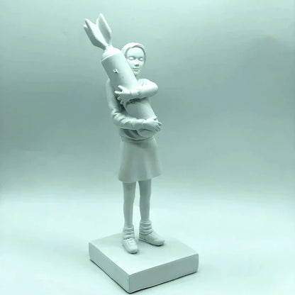 DecorBites™ Bomb Hugger Girl Resin Statue Sculpture for Home Decor and Desk Ornament