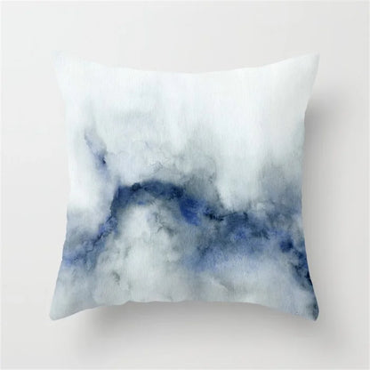 DecorBites™ Blue Ink Flower Cushion Cover Set - Nordic Style Sofa Pillowcase Trio for Home Decoration