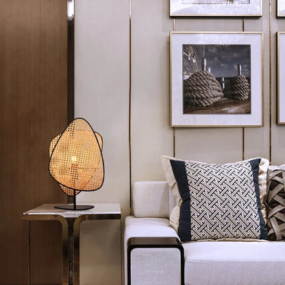 DecorBites™ Leaf Grid Handmade Rattan Screen Chandelier for Modern Living Room and Bedroom