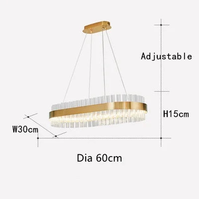 DecorBites™ Crystal LED Circle Pendant Chandelier for Living Room Kitchen Decor
