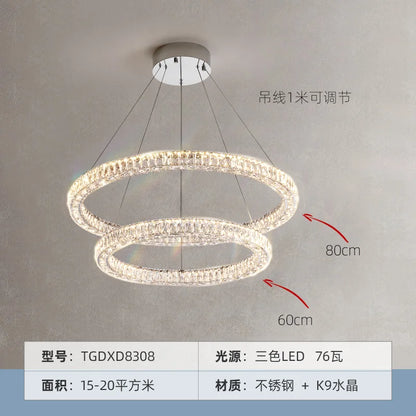 DecorBites™ Crystal Chandelier Ring - Elegant Light Luxury for Living Room, Dining Room & Bedroom