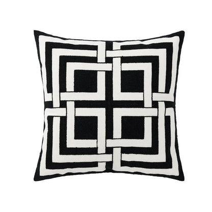 DecorBites™ Daisy Yellow Floral Geometric Pillow Cover - Soft Cozy Embroidery for Living Room