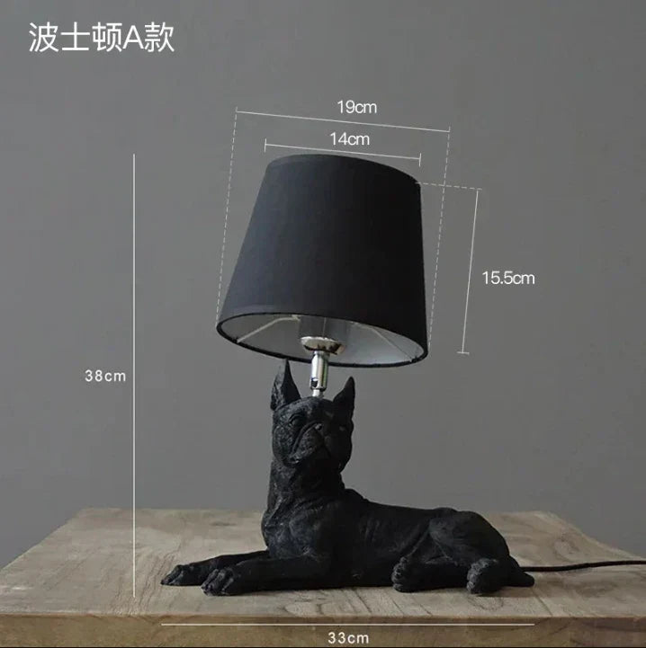 DecorBites™ Black/White Puppy Dogs Table Lamps for Home Decor Lighting