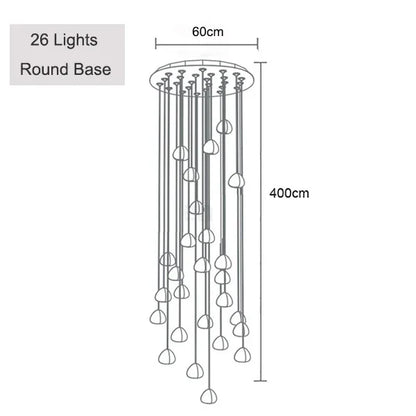 DecorBites™ Crystal Ball Chandelier: Long Adjustable Staircase Pendant Light perfect for Home & Restaurant