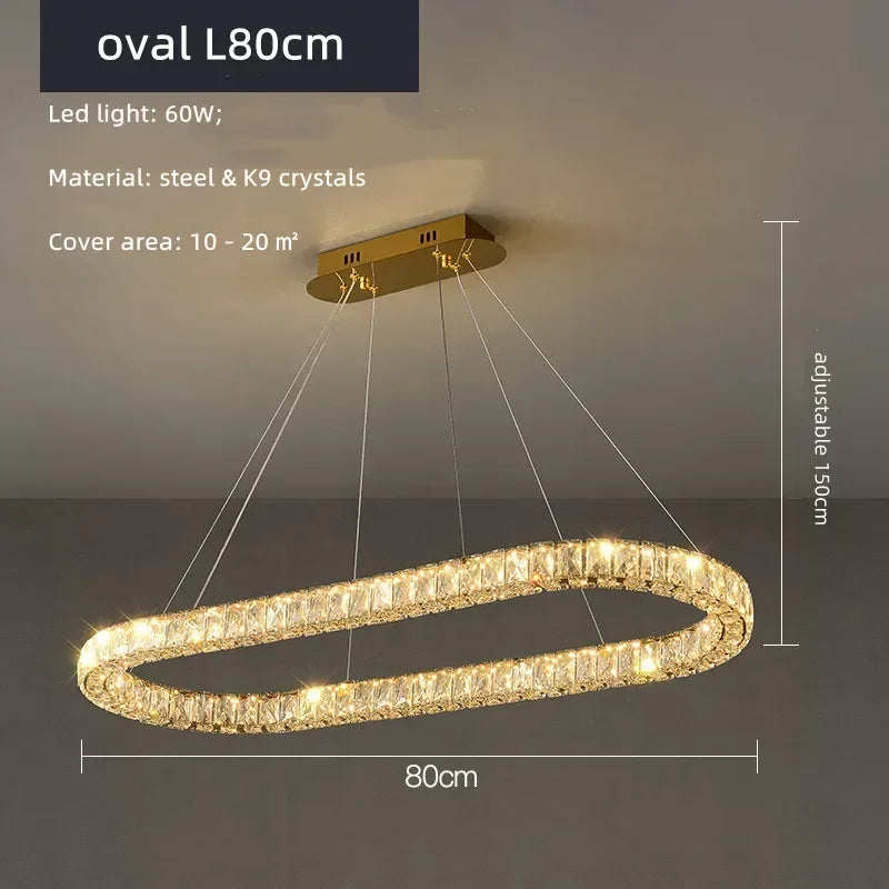 DecorBites™ Crystal Ceiling Lights: Modern Luxury Dimmable LED Chandelier for Living Room