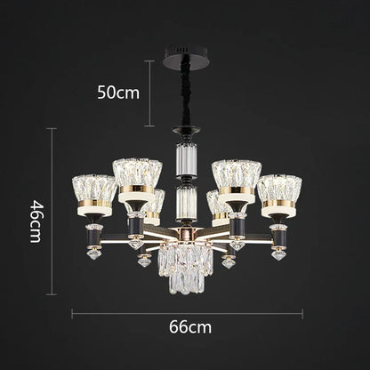 DecorBites™ Crystal Chandelier Pendant Light for Living and Dining Room Luxury Home Decor