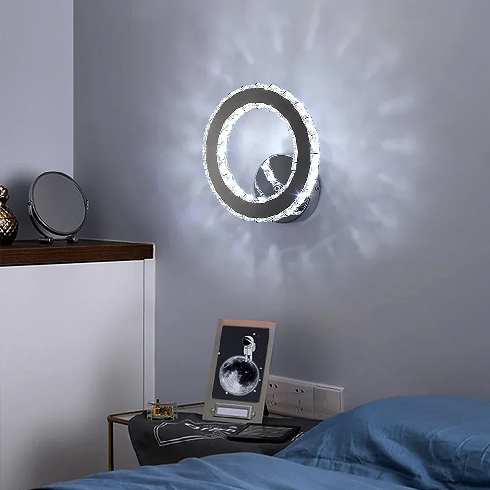 DecorBites™ Crystal LED Wall Lamp Modern Cloakroom Bedside Luster for Luxurious Living Spaces