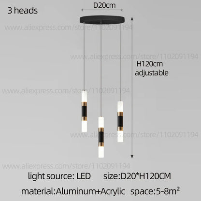 DecorBites™ LED Staircase Chandelier: Modern Duplex Home Lighting for Architectural Decoration