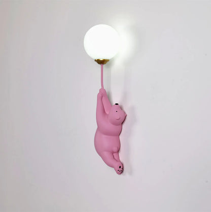 DecorBites™ Blue Bear 3D Moon Wall Lamp for Children's Bedroom Interior Lighting