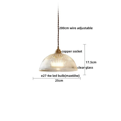 DecorBites™ Japanese Style LED Pendant Lamp Copper Glass Hanging Light Fixtures