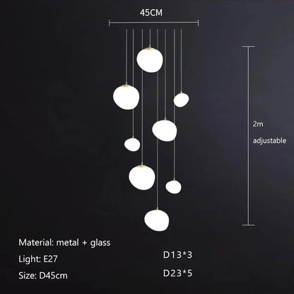 DecorBites™ Gregg Glass Pendant Light, Modern LED Hanging Lamp for Dining Kitchen Loft