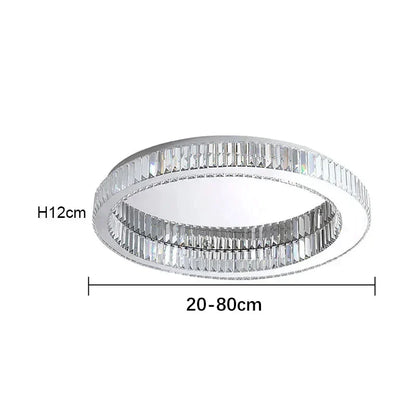 DecorBites™ Crystal Circle Ceiling Chandelier LED Indoor Lighting for Living Room Bedroom Study