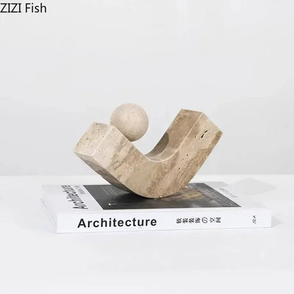 DecorBites™ Geometric Stone Ornaments Desk Decoration Modern Artwork Statue Room Decor