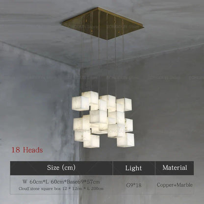 DecorBites™ Jade Design Chinese Chandelier for Duplex Villa Restaurant and Living Room