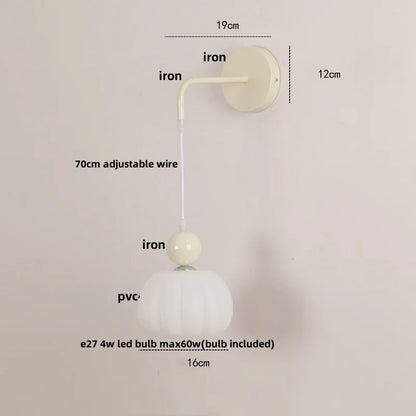 DecorBites™ Iron Nordic LED Wall Light Fixture Glass Adjustable Bedside Lamp