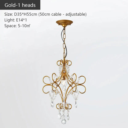 DecorBites™ Iron Crystal Chandelier: Modern Luxury Industrial Style for Home Living/Dining Room