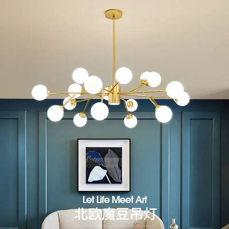 DecorBites™ Glass Ball Ceiling Chandelier for Bedroom Dining Living Room Lighting