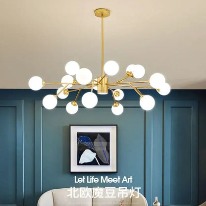 DecorBites™ Glass Ball Ceiling Chandelier for Bedroom Dining Living Room Lighting