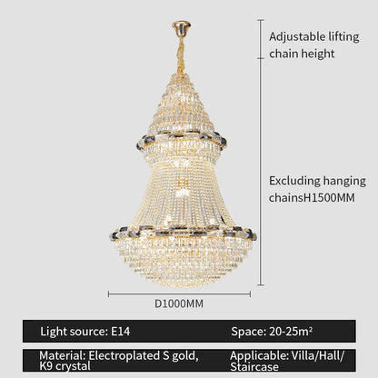 DecorBites™ Crystal Chandelier: Elegant European Luxury Lighting for Living Room, Restaurant, and Bedroom
