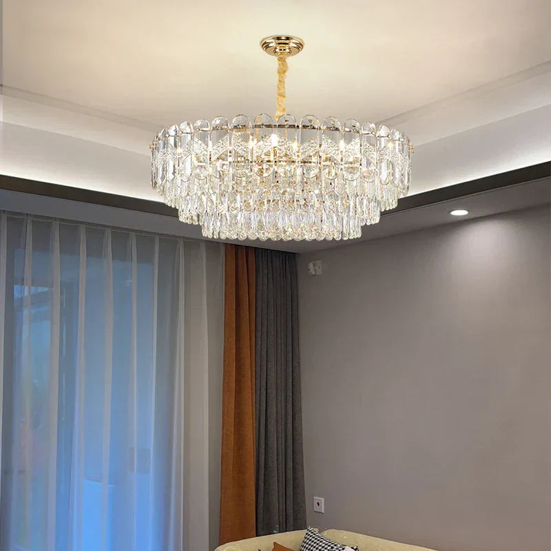 DecorBites™ Crystal Chandelier LED Light: Modern Luxury Restaurant Hall Lighting