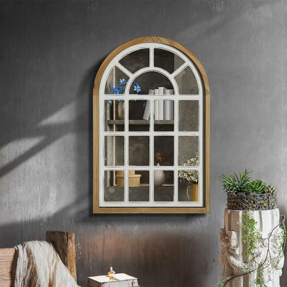 DecorBites™ Gothic Rose Window Carved Mirror for Wall Decor in Living Room or Bedroom