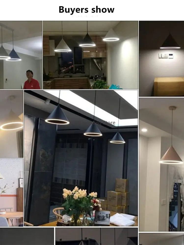 DecorBites™ Cone Shape Ceiling Pendant: Three Lighting Methods, Hanging Led Light