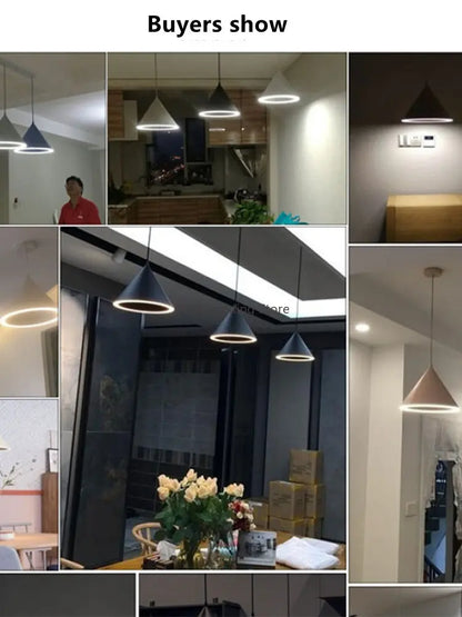 DecorBites™ Cone Shape Ceiling Pendant: Three Lighting Methods, Hanging Led Light