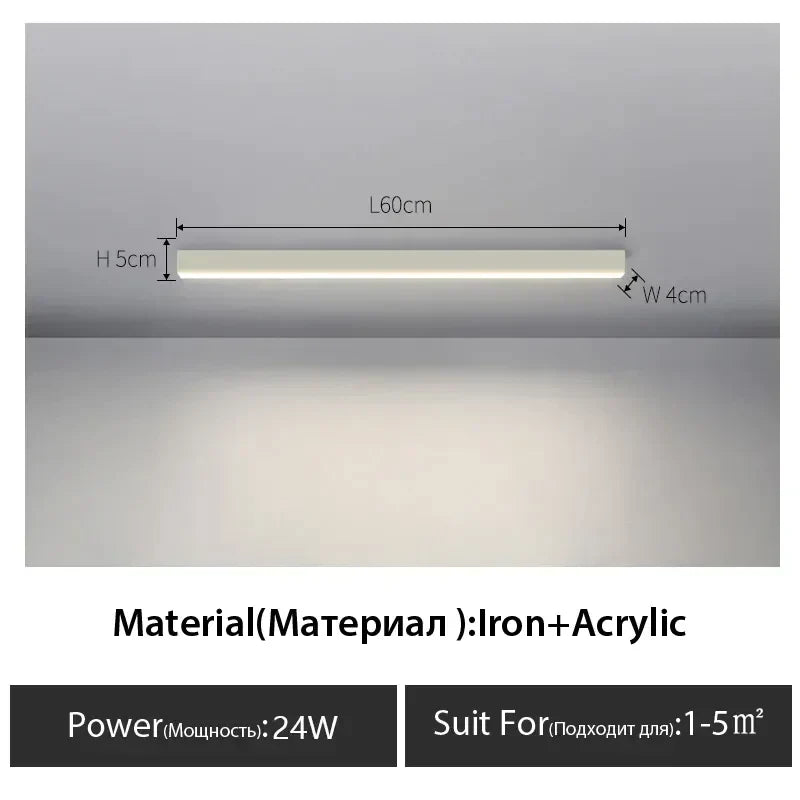 DecorBites™ Black Linear LED Ceiling Lamp for Living Room, Aisle, Dining Room