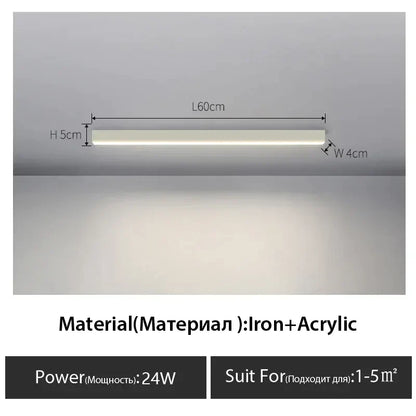 DecorBites™ Black Linear LED Ceiling Lamp for Living Room, Aisle, Dining Room
