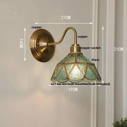 DecorBites™ Glass Brass Wall Sconce LED Light Fixture for Dining Living Room Bathroom Mirror