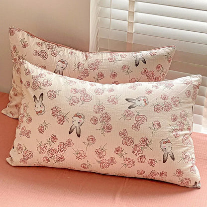 DecorBites™ Cartoon Pattern Cotton Bedding Set with Double-Layer Quilt Cover & Super Soft Bedsheet