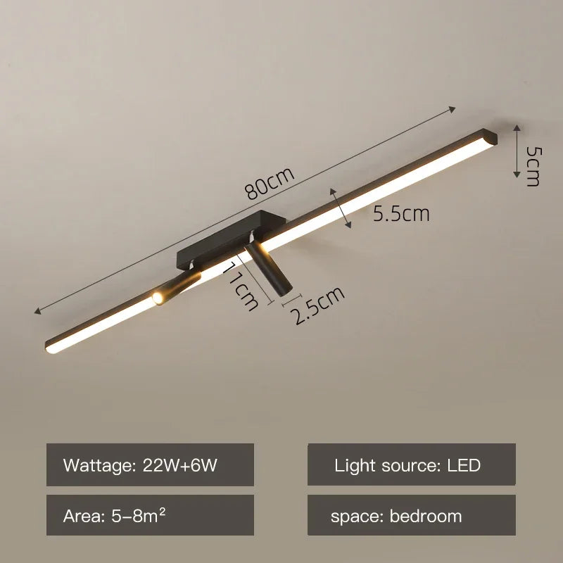 DecorBites™ Acrylic Black Strip LED Chandeliers for Indoor Living Dining Room