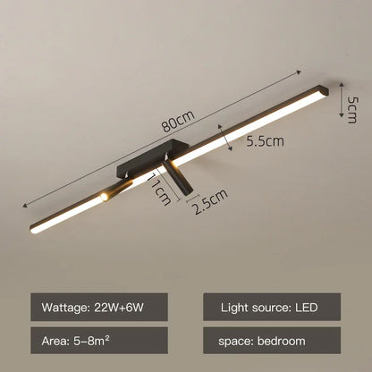 DecorBites™ Acrylic Black Strip LED Chandeliers for Indoor Living Dining Room