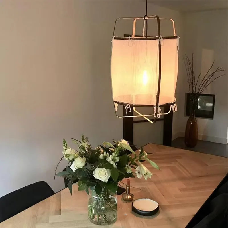 ™ Linen Cloth Pendant Light: Elegant Bohemian Fabric Chandelier for Home, Restaurant, Hotel