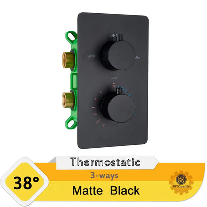 DecorBites™ Dual Handle Thermostatic Shower Mixer Valve - Chrome Finish