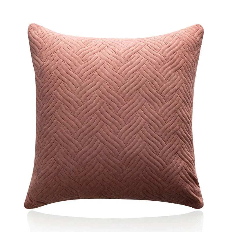DecorBites™ Blue Wave Crimping Quilted Cushion Cover for Home Sofa Bed Decor