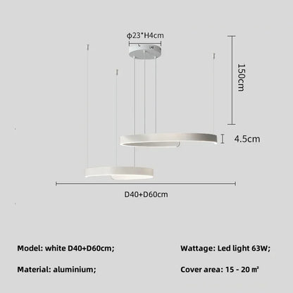 DecorBites™ Black LED Chandelier Pendant Light for Foyer Stairs Bar, Minimalist Indoor Hanging Lamp