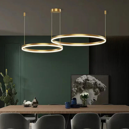 DecorBites™ Gold Ring Pendant Lights Circle Acrylic LED Ceiling Lamp