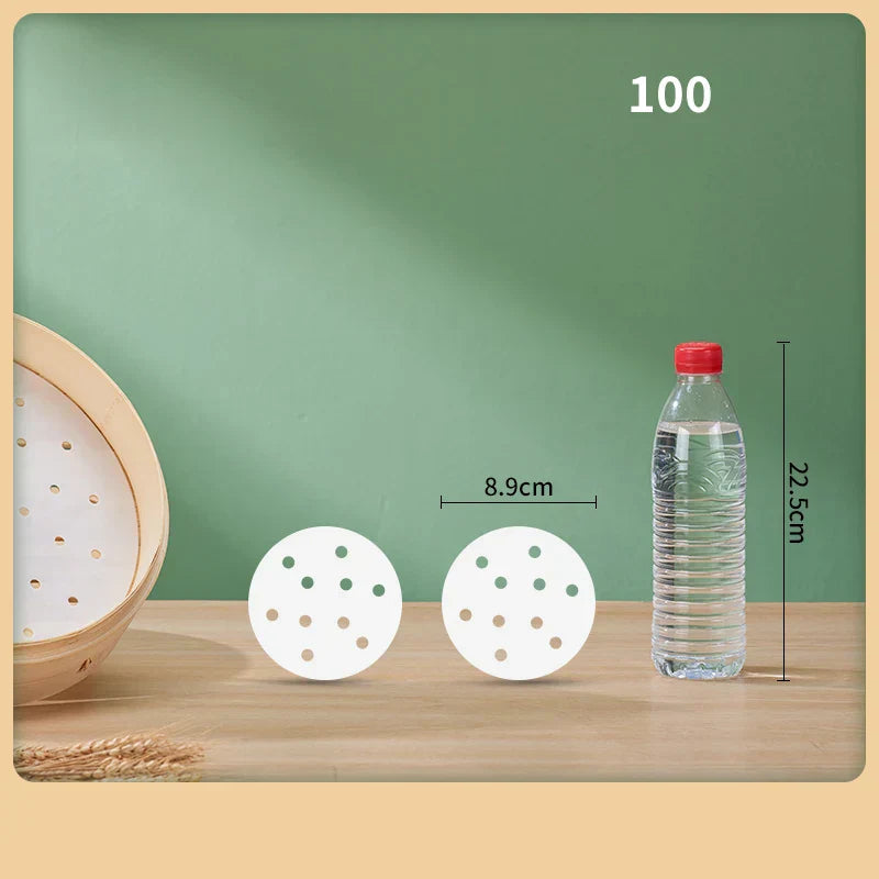 DecorBites™ Air Fryer Steamer Papers - 100PCS Non-Stick Oil-Absorbing Baking Utensils