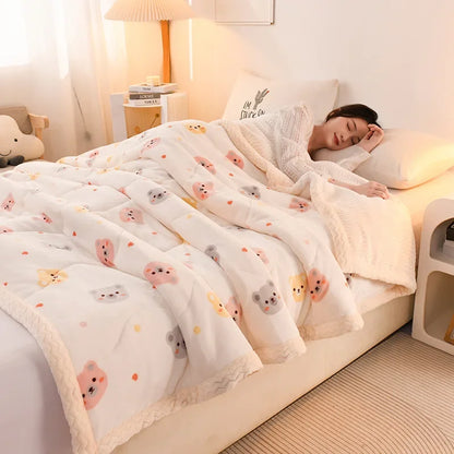 DecorBites™ Beibei Velvet Warmth Blanket | Soft & Cozy Winter Bed Blanket