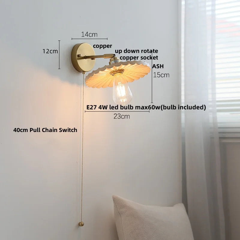 DecorBites™ Ash Wood Up Down LED Wall Lights Living Room Stair Lamp