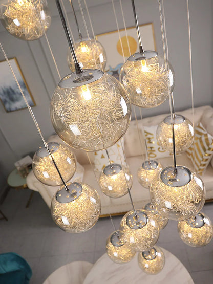 DecorBites™ Crystal Ceiling Chandelier for Modern Loft Living Room, Home, Hotel, Kitchen, Bedroom Lighting