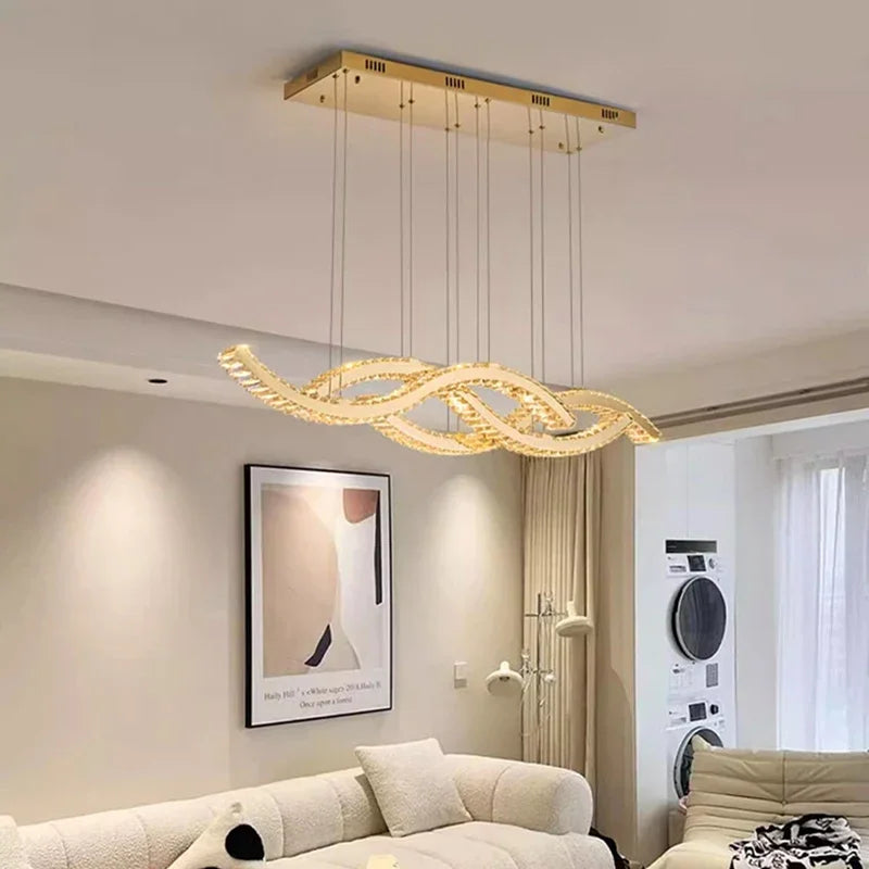 DecorBites™ Crystal Chandelier Pendant Light for Living and Dining Room Luxurious Ceiling Lighting