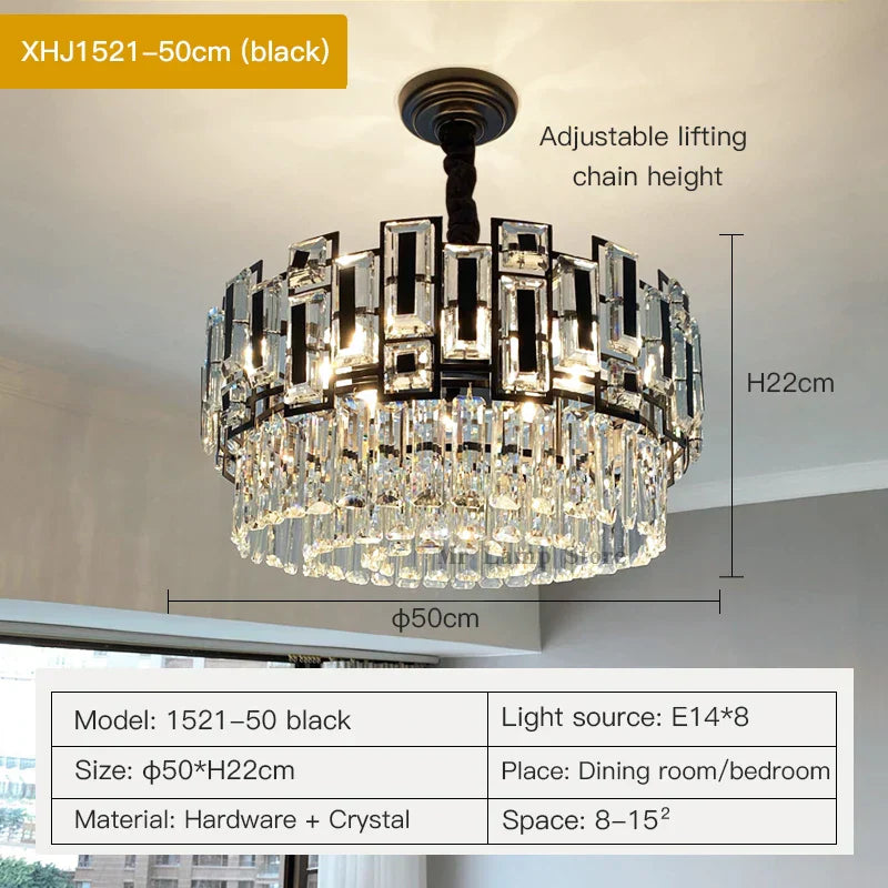 DecorBites™ Crystal Chandelier: Modern Elegant Lighting for Living Room, Bedroom, Kitchen