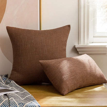 DecorBites™ Linen Cotton Throw Pillowcase 100% Polyester Cushion Cover for Home Decor