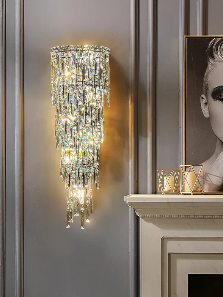 DecorBites™ Crystal Wall Light: Elegant Luxury Night Lighting for Living Room, Bedroom, or Villa
